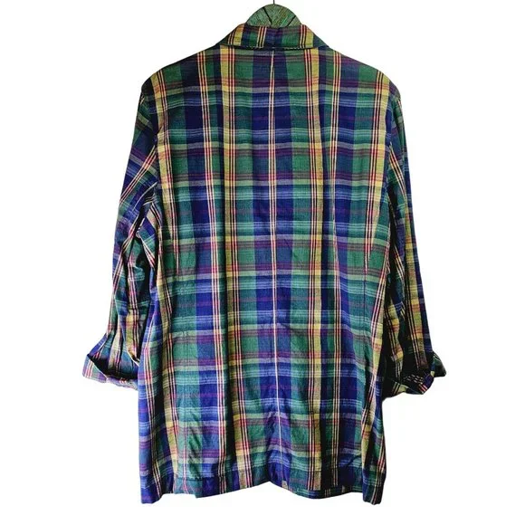 Vtg 90's Lizsport Women's Plaid Lightweight Three Button Pocket Sport Coat Sz 12 - Picture 2 of 8